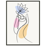 Serenity in Lines - Contemporary Floral Art - 60x80 cm 24x32″ - Metal Framed Posters