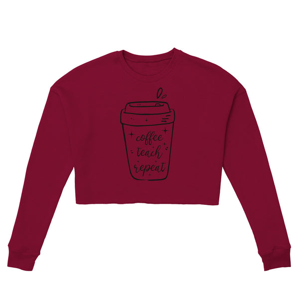 Empowerment in Every Cup - Coffee Teach Repeat - Brick - Crop Tops