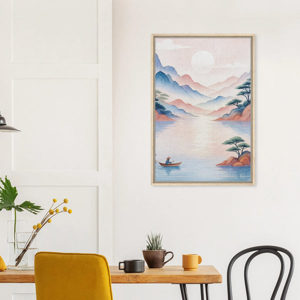 Gift of Stillness – Tranquil Watercolor Framed Canvas - - Canvas