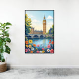 AI-Crafted Iconic London - Vibrant Waters - - Framed Posters