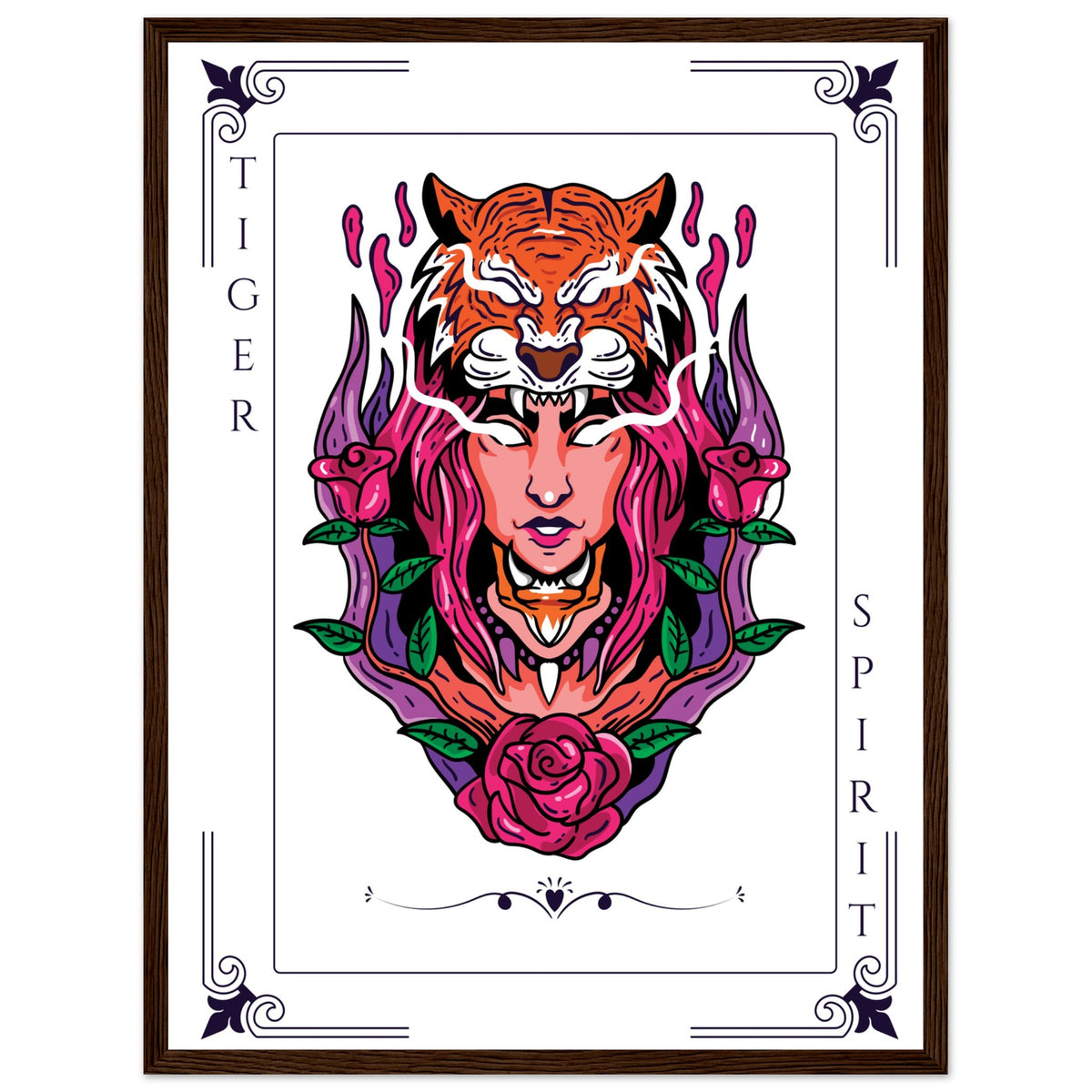 Artistry Unleashed - Warrior, Sacred Bull, and Tiger Spirit - - Wooden Framed Posters