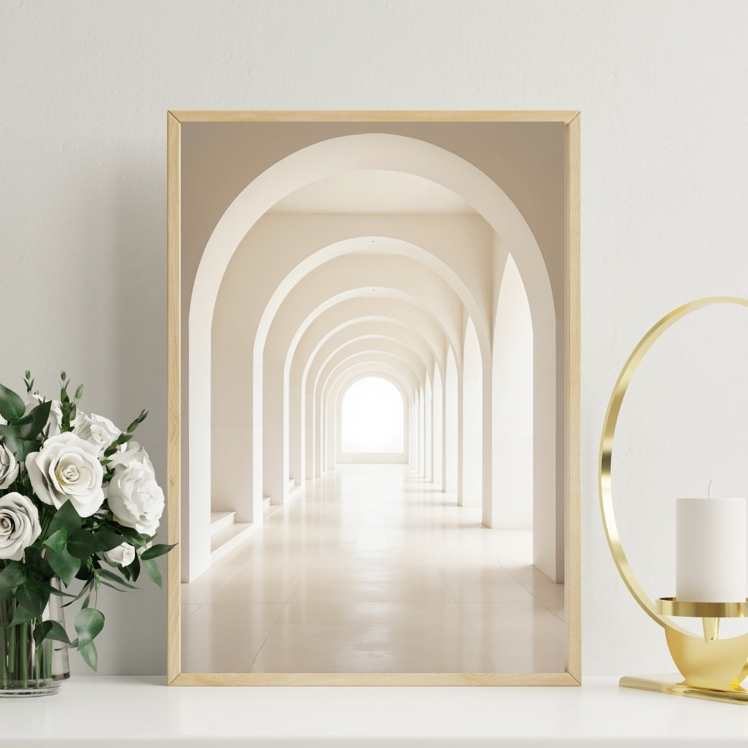 Elegant Hallway - Endless Tranquility - 16x24 - Framed Posters