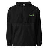 Smile in Every Stitch - Champion Pack-able Jacket with Hand-Drawn Typography - -