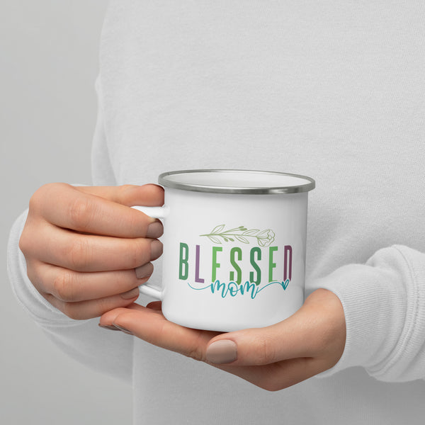 Blessed Mom Enamel Mug – Cherish Every Sip - Default Title - Mugs