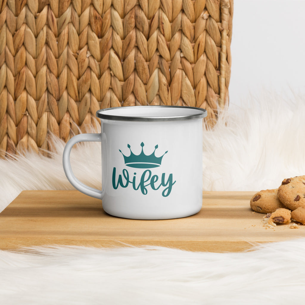 Wifey Crown Enamel Mug - Default Title - Mugs