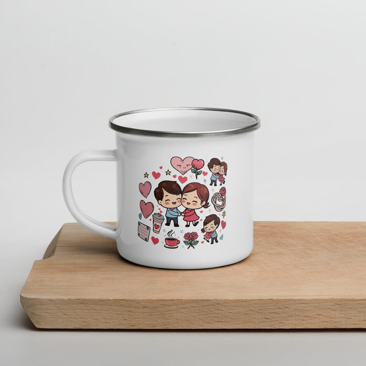 Love is Sweet - Enamel Mug for Your Boyfriend - - Mugs