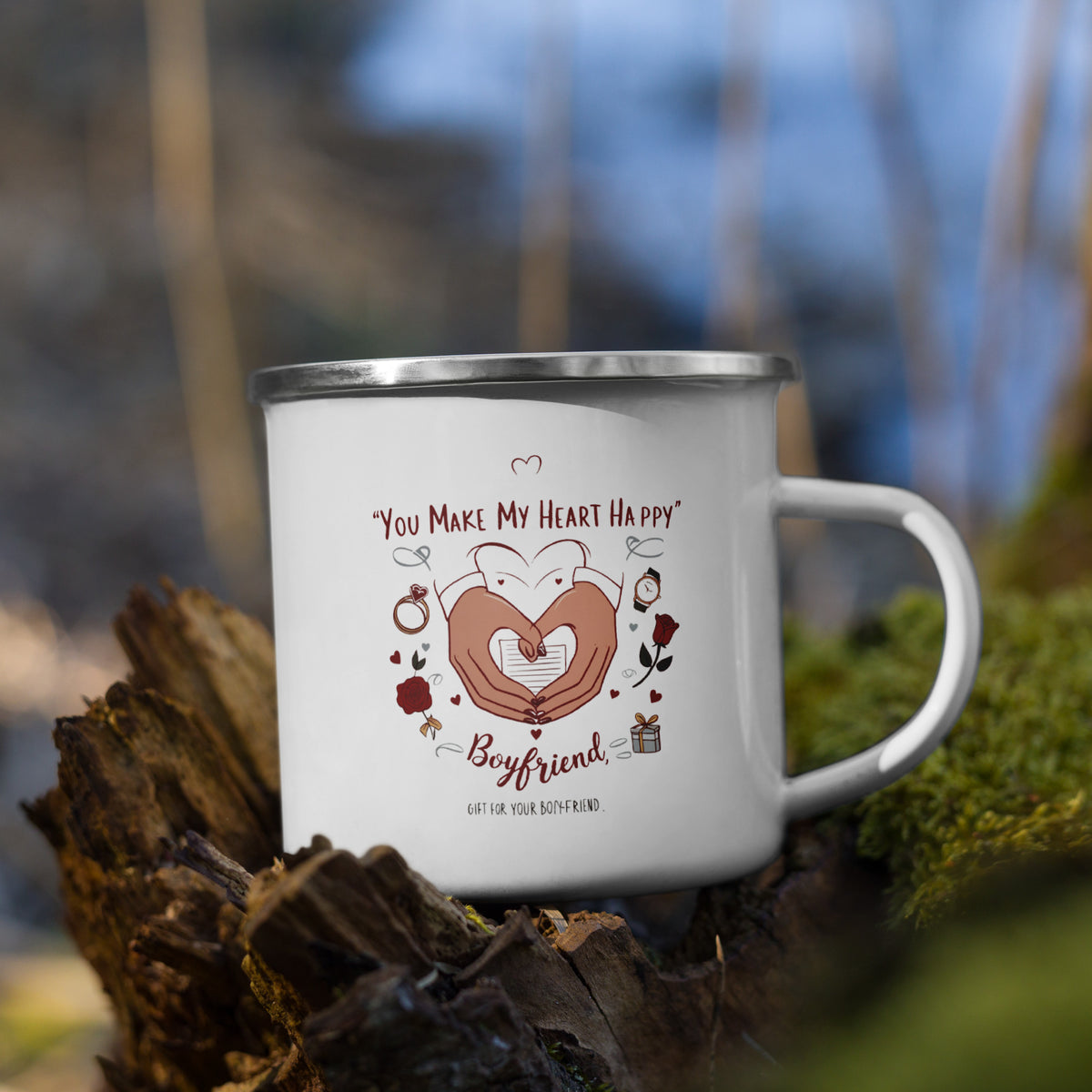 Heartfelt Memories - Enamel Mug for Him - Default Title - Mugs