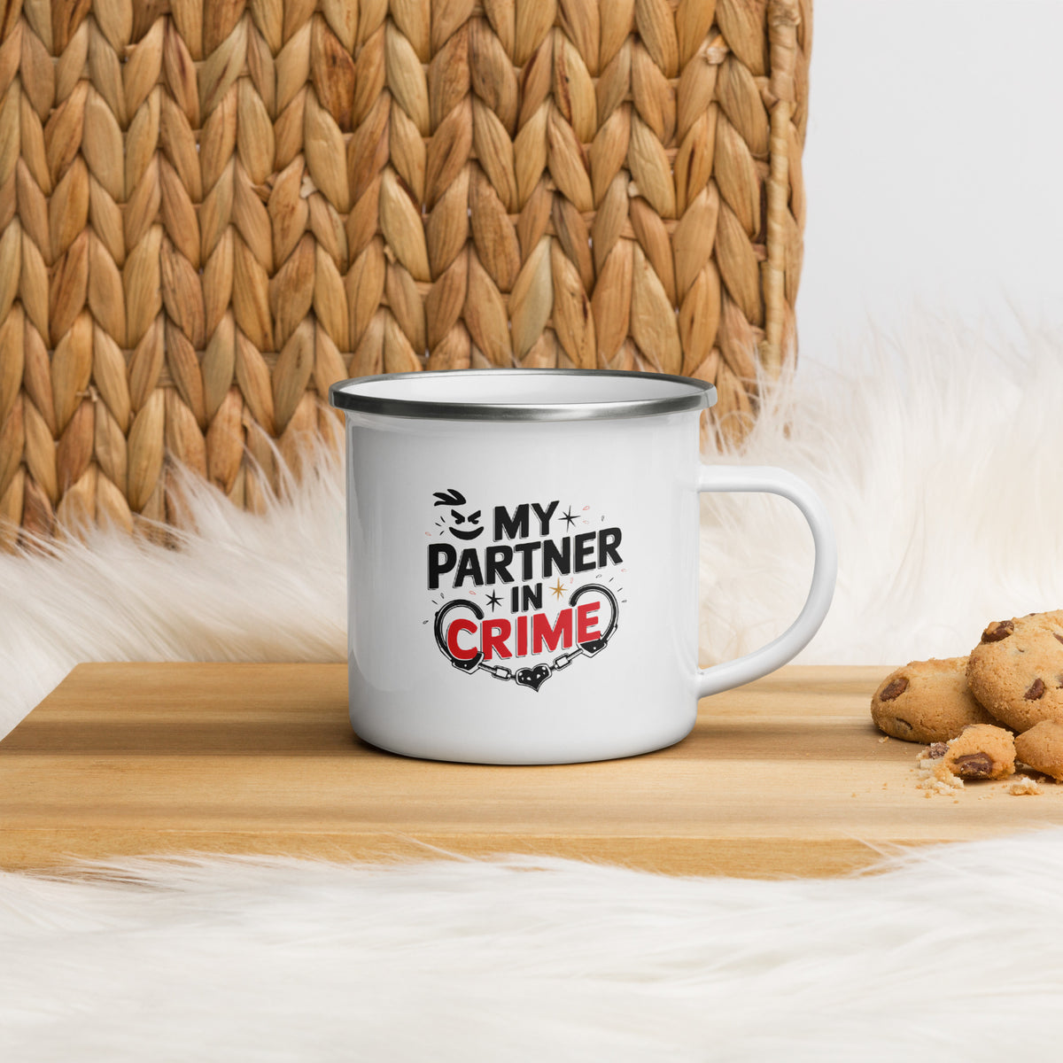 My Partner in Crime - Playful Enamel Mug for Boyfriend - Default Title - Mugs