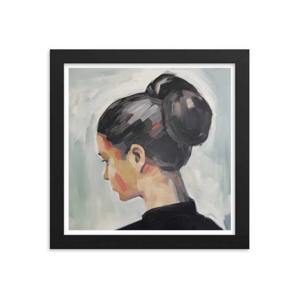 Introspective Elegance - Artful Moments - Black 10″×10″ - Framed Poster