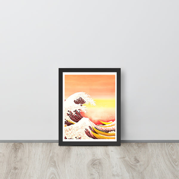 Sunset Waves - Capture the Serenity - 11″×14″ - Wooden Framed Posters