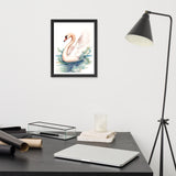 Graceful Serenity - Elegant Swan Art - - Wooden Framed Posters