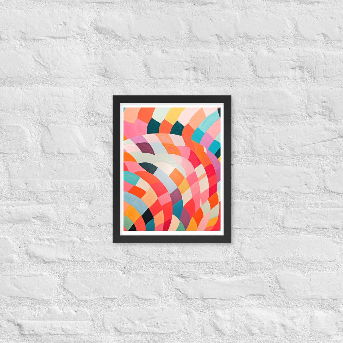 Dynamic Harmony - Abstract Color Play - Black 11″×14″ - Wooden Framed Posters