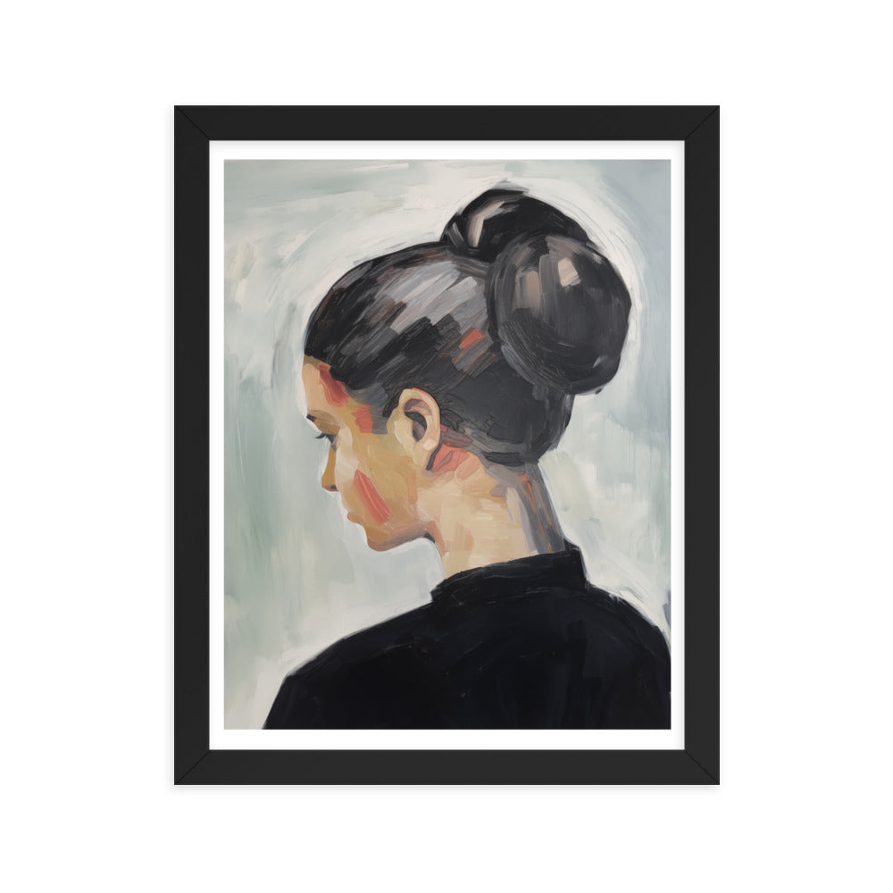 Introspective Elegance - Artful Moments - Black 11″×14″ - Framed Poster