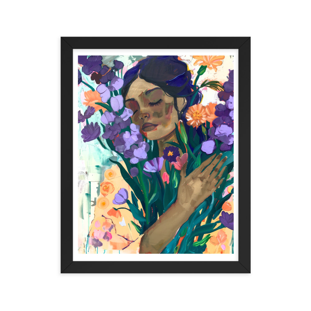 Blossoming Dreams - A Moment Captured - Black 11″×14″ - Wooden Framed Posters