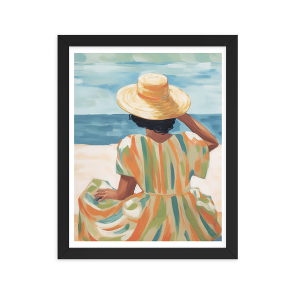 Seaside Reflections - A Tranquil Escape - Black 11″×14″ - Framed Poster