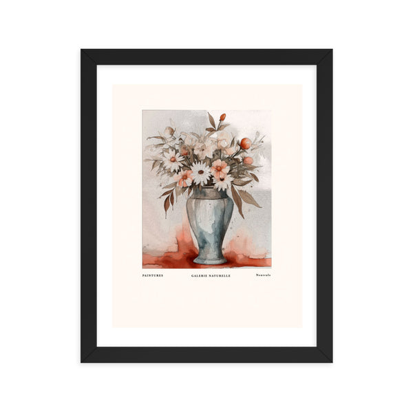 Neutral Beauty - Blossoms in Harmony - Black 11″×14″ - Framed Posters