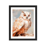 Wild Wisdom - Owl in Earthy Hues - Black 11″×14″ - Wooden Framed Posters