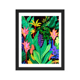 Rainforest Radiance - Colorful Canopy - Black 11″×14″ - Wooden Framed Posters