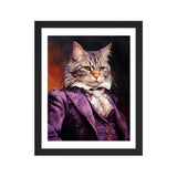 Victorian Cat - Whimsical Nobility - Black 11″×14″ - Framed Posters