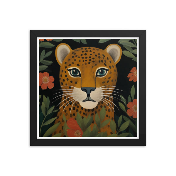 Wild Grace - Leopard's Gaze - White - Framed Poster