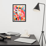 Dynamic Harmony - Abstract Color Play - Black 12″×16″ - Wooden Framed Posters