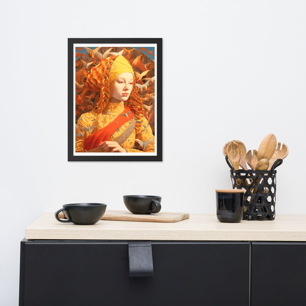 Majestic Mystique - Enigmatic Portrait - - Wooden Framed Posters