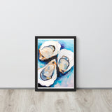 Ocean's Bounty - Elegant Oyster Art - Black - Wooden Framed Posters