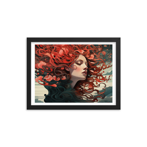 Dreamscape Serenity - Enchanted Reflections - Black 12″×16″ - Framed Poster