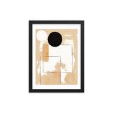 Minimalist Elegance - Geometric Shapes in Neutral Tones - Black 12″×16″ - Framed Posters