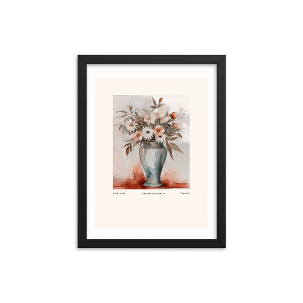 Neutral Beauty - Blossoms in Harmony - Black 12″×16″ - Framed Posters