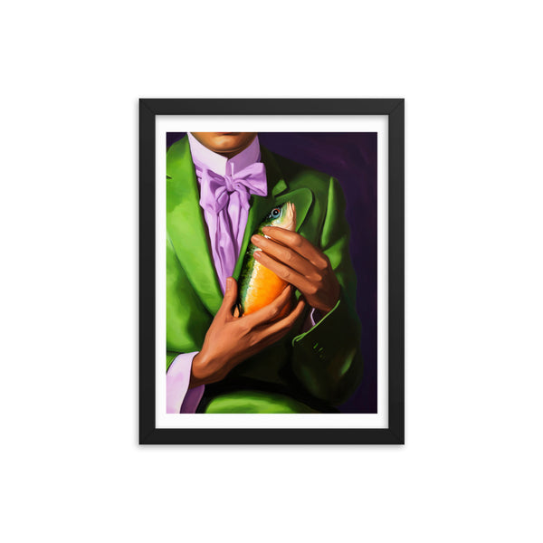 Unexpected Companions - Artful Whimsy - Black 12″×16″ - Framed Posters