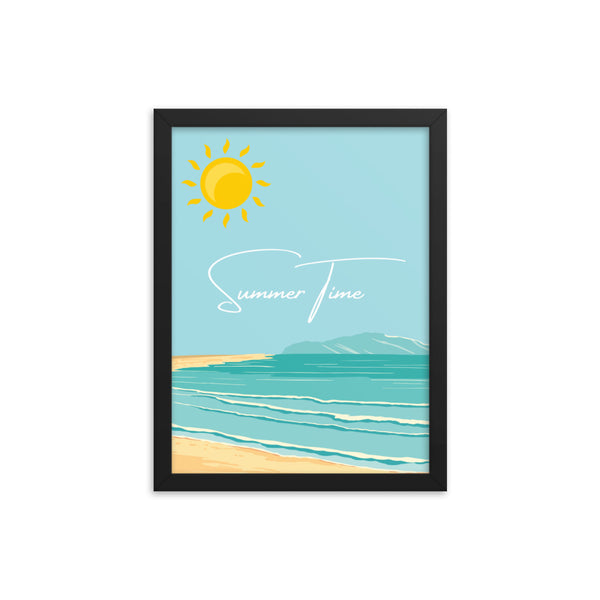 Summer Time Serenity - Framed Coastal Artwork - Black 12″×16″ - Wooden Framed Posters