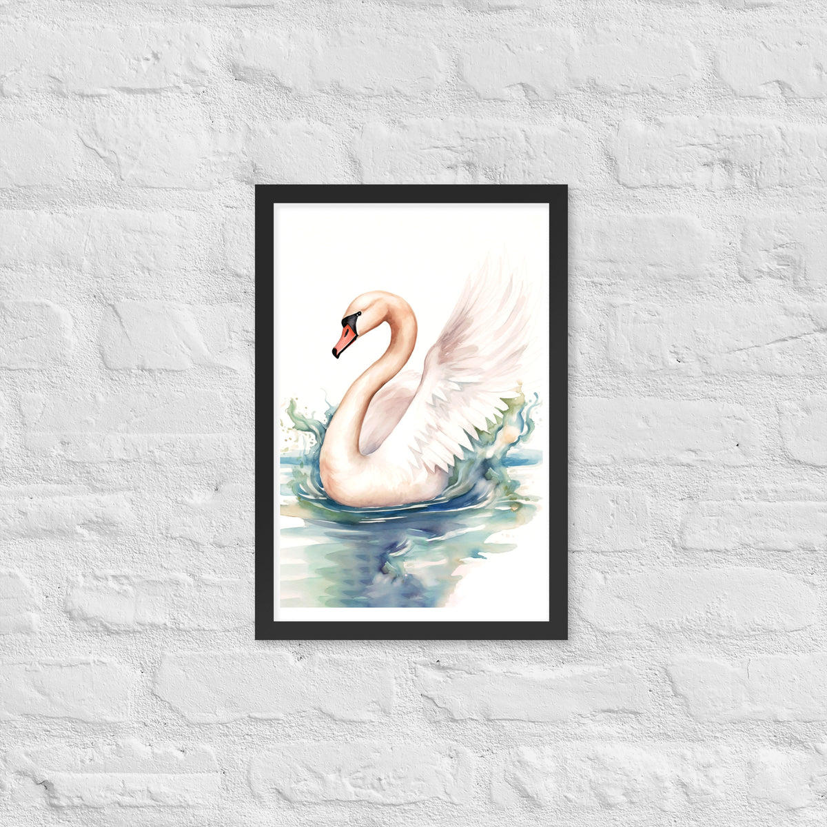 Graceful Serenity - Elegant Swan Art - - Wooden Framed Posters