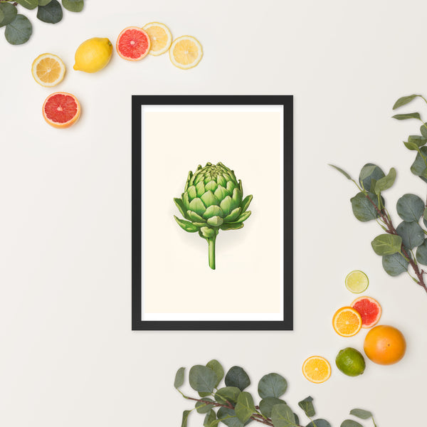 Botanical Beauty - Artichoke Elegance - - Wooden Framed Posters