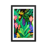 Rainforest Radiance - Colorful Canopy - Black 12″×18″ - Wooden Framed Posters