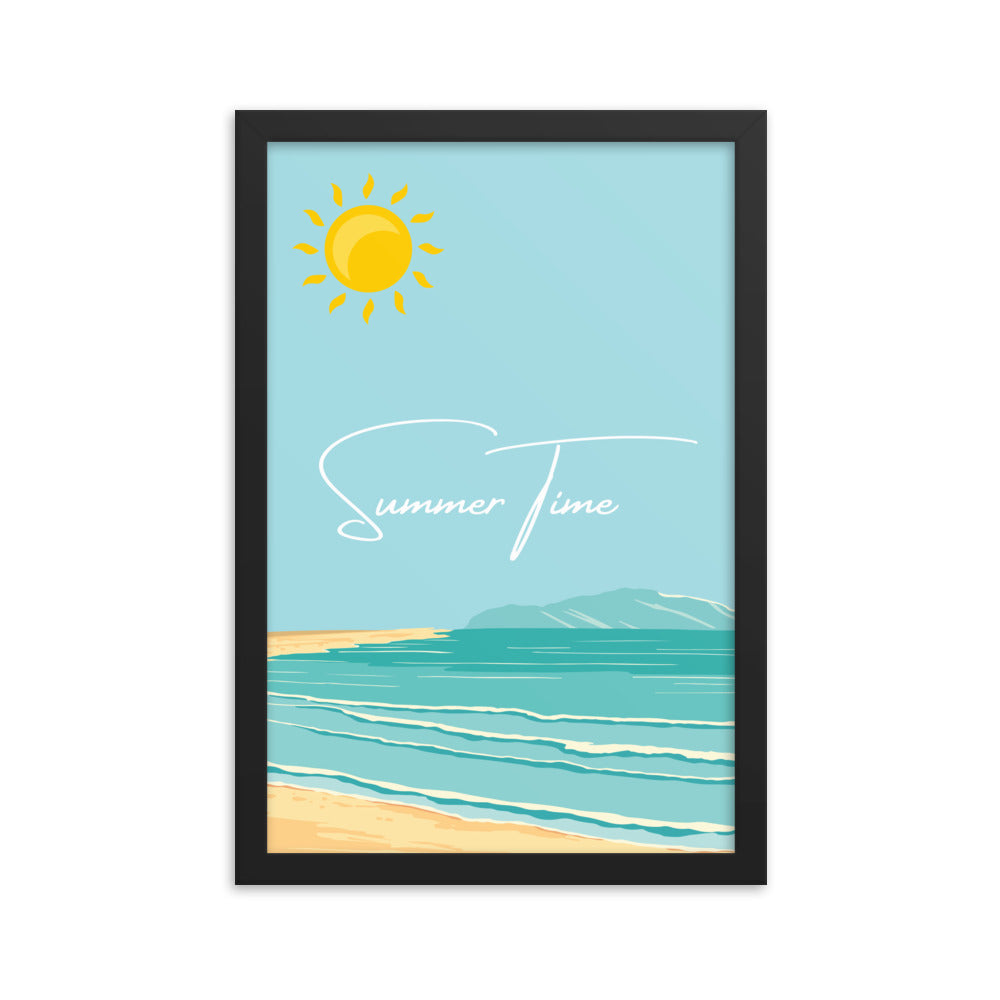 Summer Time Serenity - Framed Coastal Artwork - Black 12″×18″ - Wooden Framed Posters