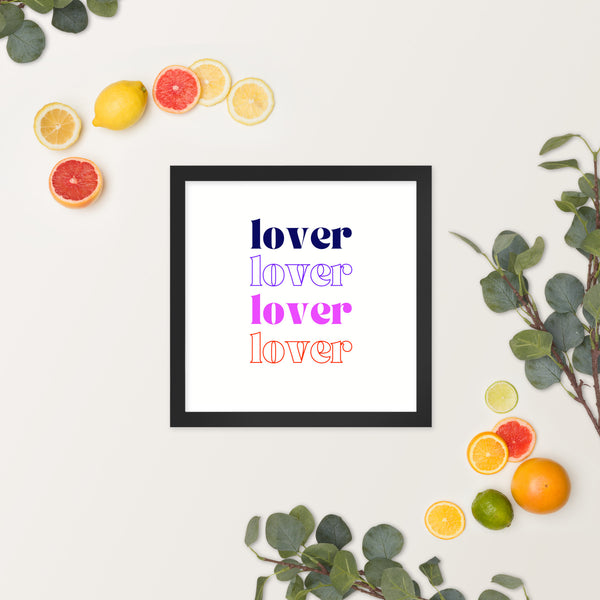 Love Multiplied - Colorful Text Framed Poster - - Framed Posters