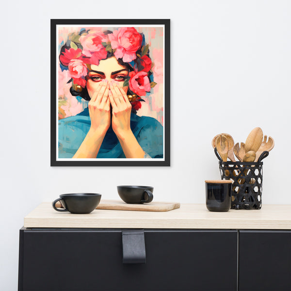 Hidden Emotions - Floral Expressions - 16″×20″ - Wooden Framed Posters