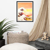 Sunset Waves - Capture the Serenity - 16″×20″ - Wooden Framed Posters