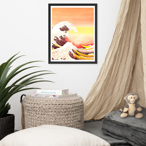 Sunset Waves - Capture the Serenity - 16″×20″ - Wooden Framed Posters