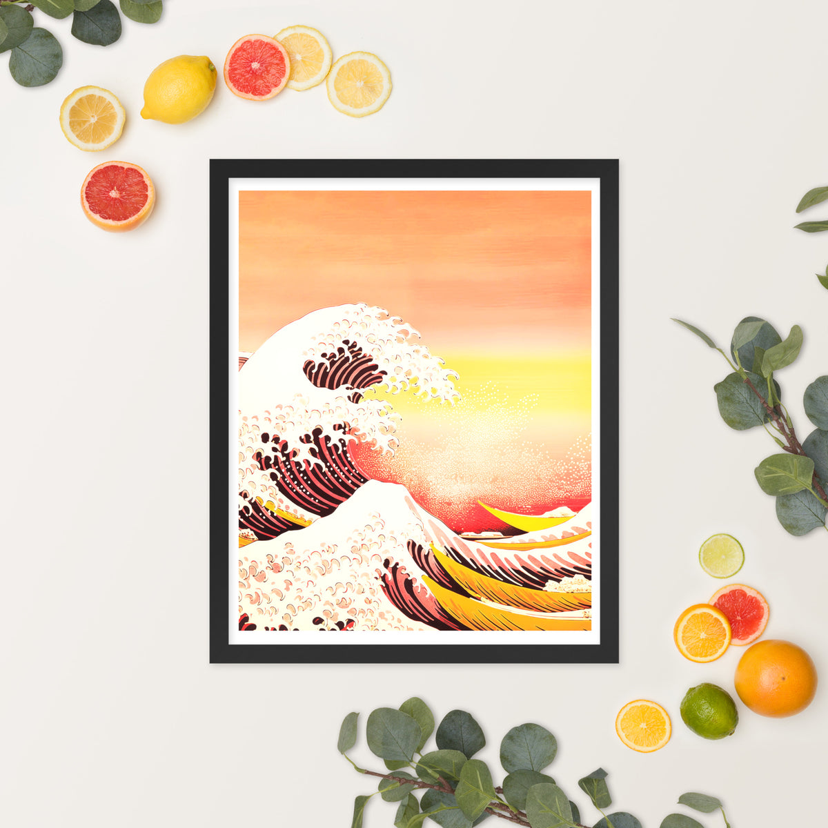 Sunset Waves - Capture the Serenity - - Wooden Framed Posters