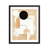 Minimalist Elegance - Geometric Shapes in Neutral Tones - Black 16″×20″ - Framed Posters