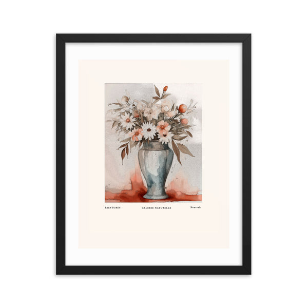 Neutral Beauty - Blossoms in Harmony - Black 16″×20″ - Framed Posters