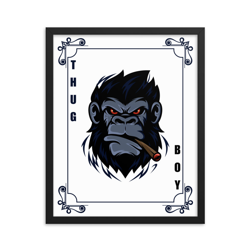 Bold Gorilla Vibes - Framed Thug Boy Poster - - Wooden Framed Posters