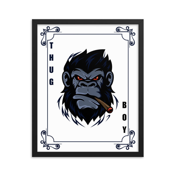 Bold Gorilla Vibes - Framed Thug Boy Poster - - Wooden Framed Posters