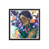 Blossoming Dreams - A Moment Captured - Black 18″×18″ - Wooden Framed Posters