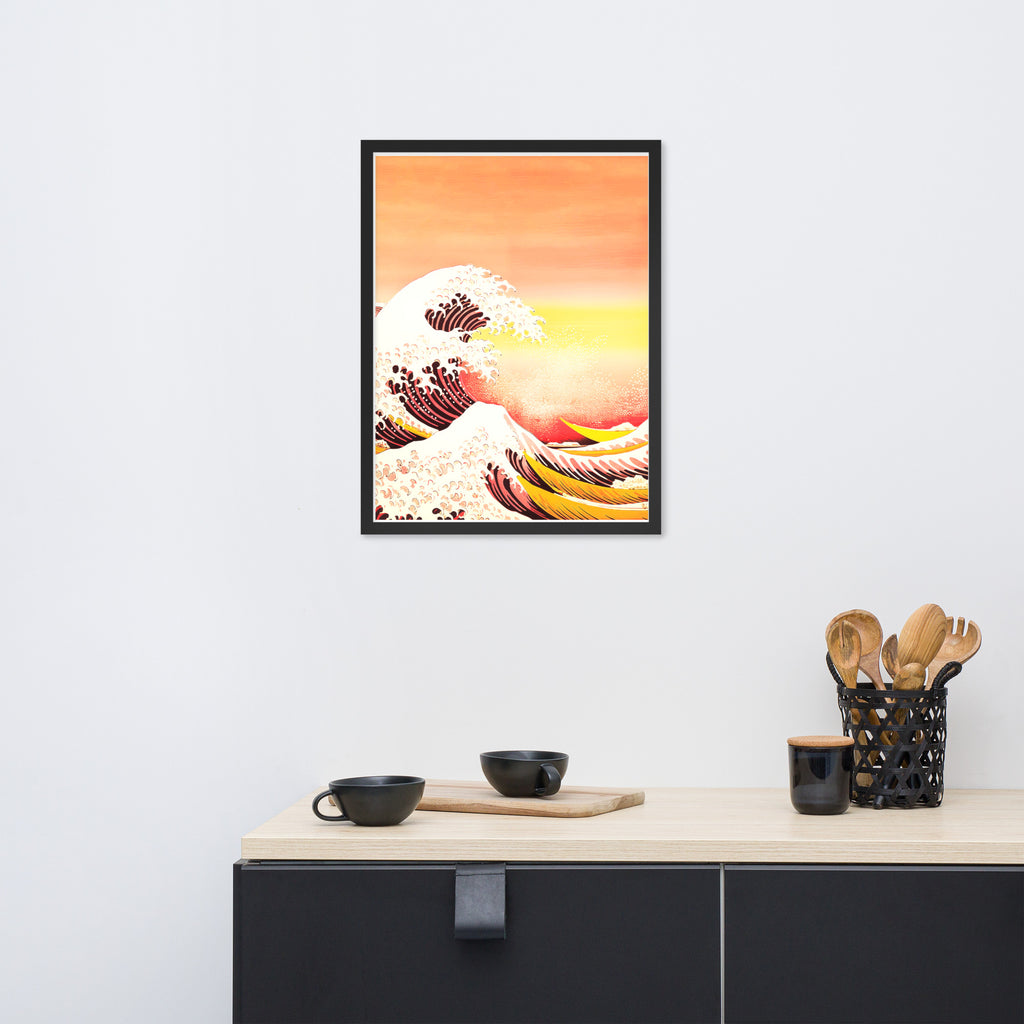 Sunset Waves - Capture the Serenity - 18″×24″ - Wooden Framed Posters