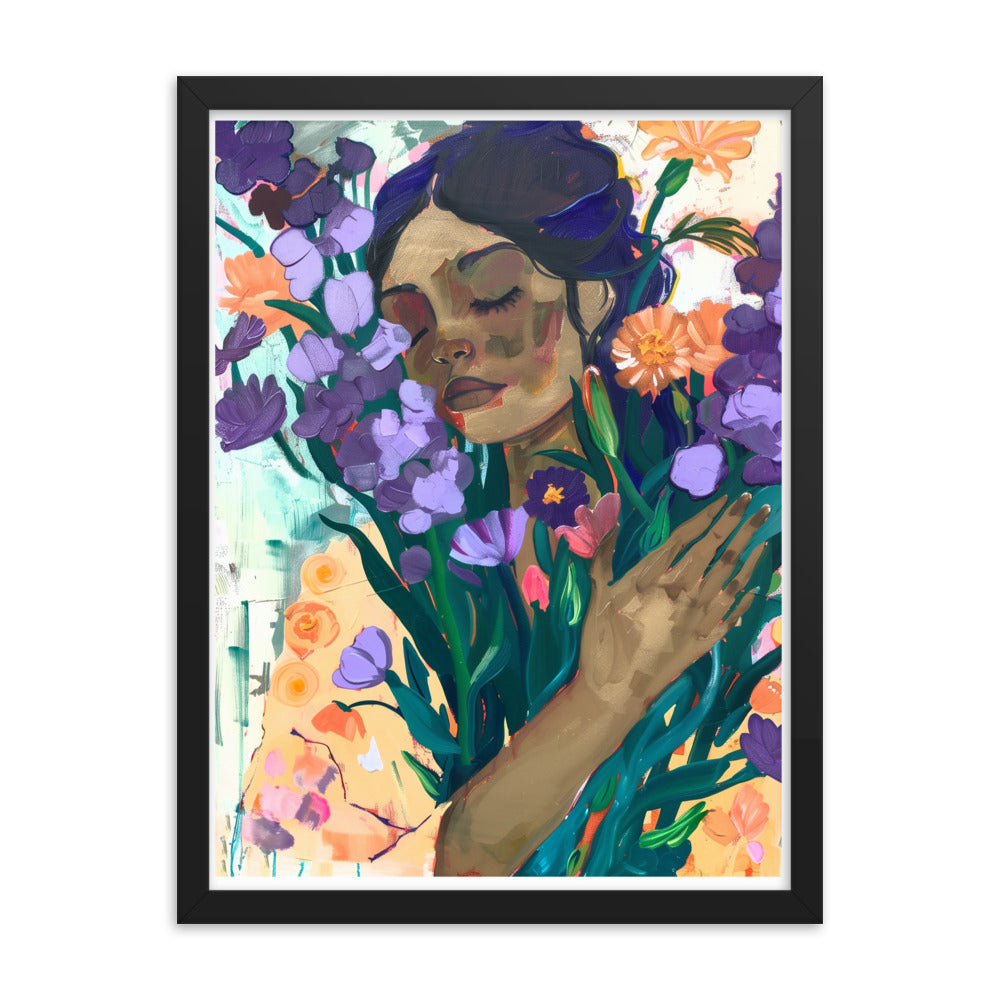 Blossoming Dreams - A Moment Captured - Black 18″×24″ - Wooden Framed Posters