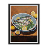 Culinary Artistry - Fresh Catch Delight - Black 18″×24″ - Framed Posters