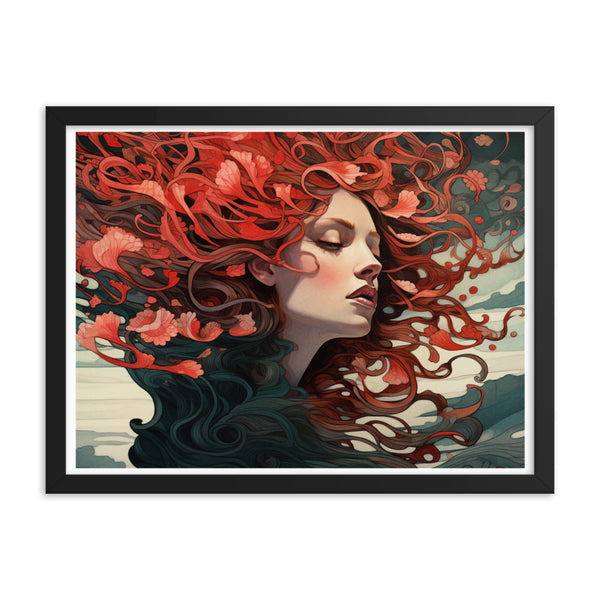 Dreamscape Serenity - Enchanted Reflections - Black 18″×24″ - Framed Poster